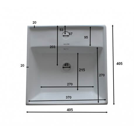 Ceramic semi recessed vasque Pure
