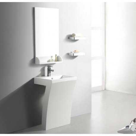 Lavabo totem slide type coral white matte