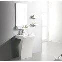 Lavabo totem slide type corian blanc mat