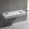 Lavabo a sospensione - Superficie solida Mat bianco - 120x50 cm - Sentire