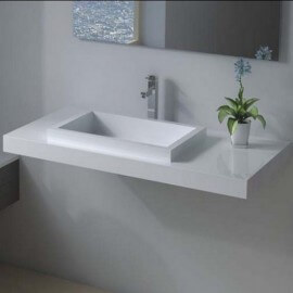 Lavabo sospensione composito bianco Lignum