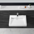Tappetino bianco rettangolare sospeso lavabo - 60x45 cm - composito - morbido