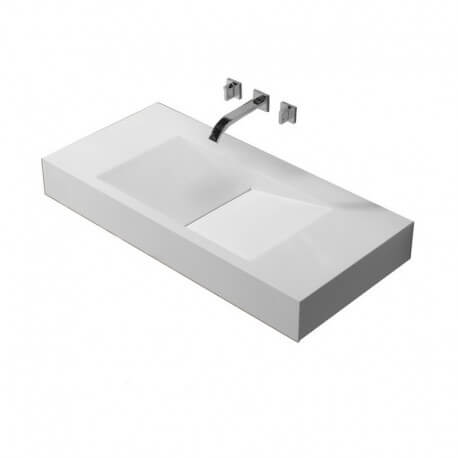 Lavabo Suspendido Mat blanco rectangular - 100x48 cm - Composite - Gráficos