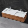 Lavabo double vasque à Encastrer Solid surface Blanc mat 120x50cm -Duo