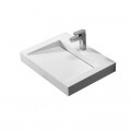 Tappetino bianco rettangolare sospeso lavabo - 60x45 cm - composito - morbido