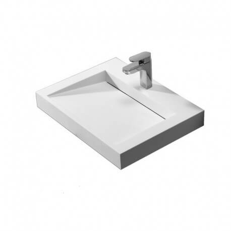 Lavabo Suspendu Rectangulaire Blanc Mat - 60x45 cm - Composite - Soft| Rue du Bain