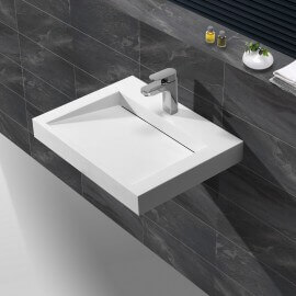 Lavabo Suspendido Patrón Rectangular Blanco - 60x45 cm - Composite - Soft 2