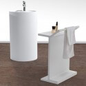 Toalla de puerta a superficie sólida Poser Blanco mate mineral