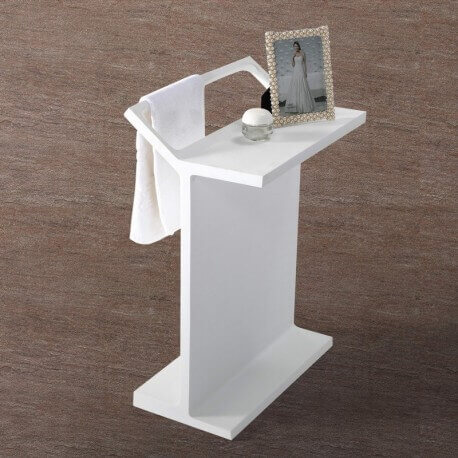 Door Towel to Poser solid surface White matt Mineral