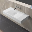 Washbasin Suspended Rectangular White Mat - 100x48 cm - Composite - Graphics