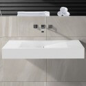 Washbasin Suspended Rectangular White Mat - 100x48 cm - Composite - Graphics