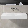 Lavabo rectángulo suspendido Superficie sólida Mat blanco 100x48 cm - Gráfico