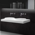Lavabo Suspended Double Molded Vasque White Mat, 120x50cm, Composite, Origin