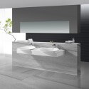 Lavabo Suspended Double Molded Vasque White Mat, 140x47 cm, Composite, Effect
