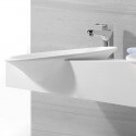Lavabo Supended Double Molded Vasque White Mat, 140x47 cm, Composite, Effect
