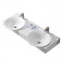 Lavabo Supended Double Molded Vasque White Mat, 140x47 cm, Composite, Effect