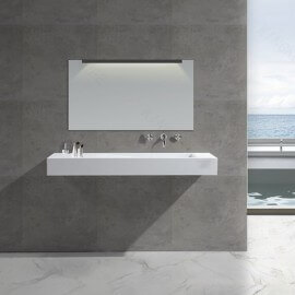 Mattweißes Wandwaschbecken aus Verbundwerkstoff – Feel|Bather Straße 2