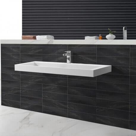 Lavabo appeso bianco opaco composito Urban