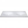 Washbasin Suspended Double Vasque Solid surface White Mat 120x45cm - Pure