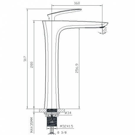 Robinet mitigeur lavabo surélevé chrome/blanc concep't| Rue du Bain