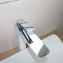 Robinet mitigeur lavabo surélevé chrome/blanc concep't| Rue du Bain