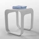 White Bath Stool Mat, 35x38 cm, Composite, Strato Rue du Bain