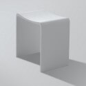 Tabouret de Salle de Bain Blanc Mat, 40x42 cm,Composite, Essential | Rue du Bain