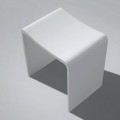 White Bath stool Mat, 40x42 cm,Composite, Essential