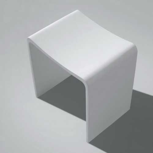 White Bath stool Mat, 40x42 cm,Composite, Essential