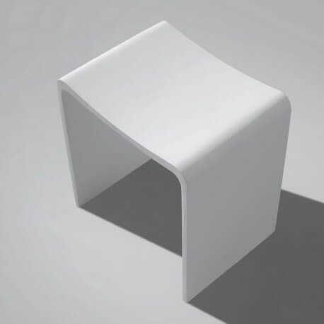 White Bath stool Mat, 40x42 cm,Composite, Essential