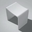 Tabouret de Salle de Bain Blanc Mat, 40x42 cm,Composite, Essential | Rue du Bain