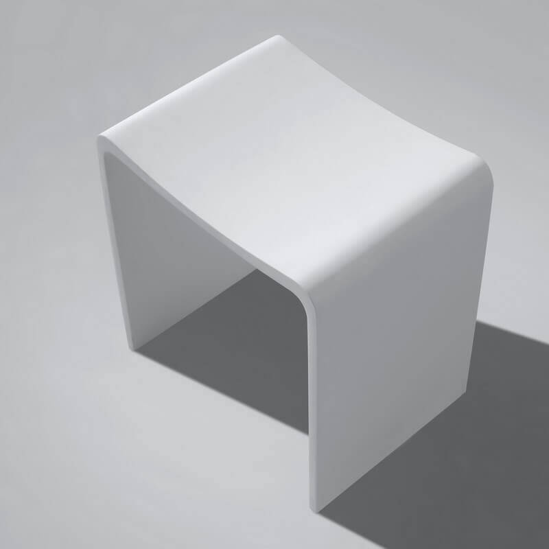 tabouret de salle de bain blanc mat 40x42 cmcomposite essential