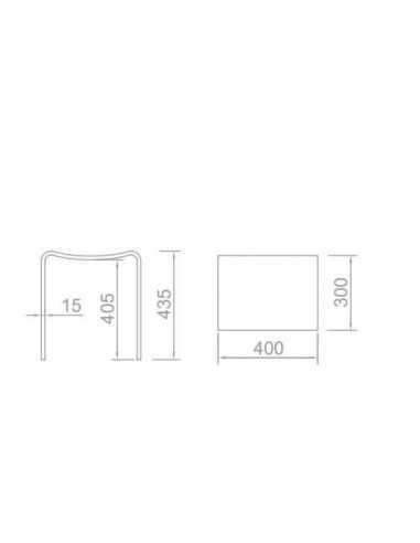 Taburete de baño blanco Mat, 40x42 cm,Composite, esencial