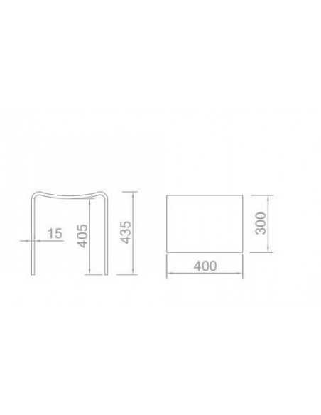Sgabello da bagno bianco Mat, 40x42 cm,Composito, Essenziale
