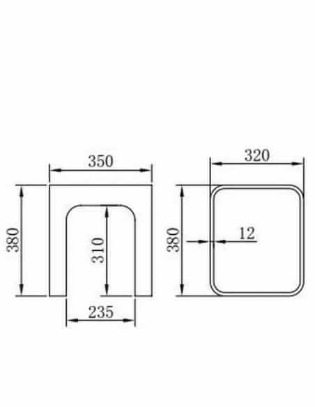 White Bath Stool Mat, 35x38 cm, Composite, Strato Rue du Bain