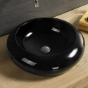 Vasque à poser ronde noire céramique Steel| Rue du Bain