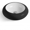 Rotondo Poser Vasque - Ceramica Nera e Bianca - 49 cm - Stile