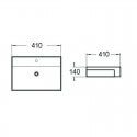 Ceramic semi recessed vasque Pure