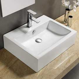 Layout basin with beach ceramic taps Square