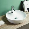 Round Countertop Washbasin - Glossy White Ceramic - 44 cm - Lodge