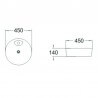 Round Countertop Washbasin - Glossy White Ceramic - 44 cm - Lodge