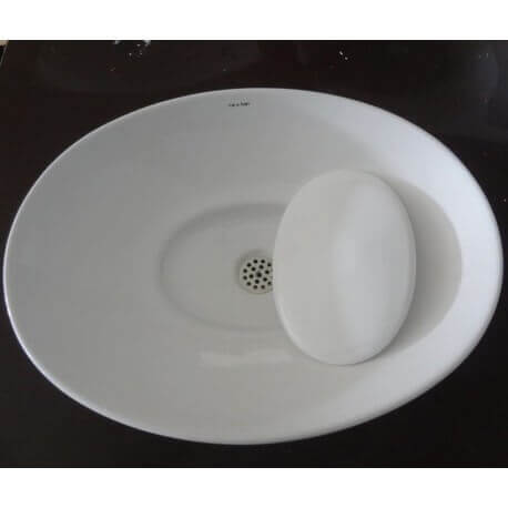 Oval pose tank with ceramic cover Dump