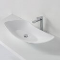 Vasque composit à poser Asymétrique Blanc Mat, Ondea