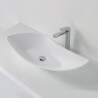 Asymmetrical Posing Vasque Solid surface White Mat - 80x38 cm - Ondea