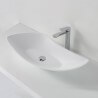 Vasque à Poser Asymétrique - Solid surface Blanc Mat - 80x38 cm - Ondea