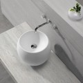 Composite matt white round laying basin 40 cm - Nature
