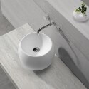 High Round Vasque White Mat solid surface Nature