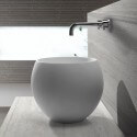 High Round Vasque White Mat solid surface Nature