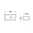 Handwasher Straight ceramic white rectangle, Studio
