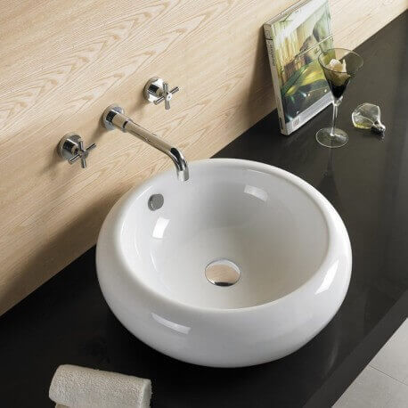 Ceramic round laying basin Ove